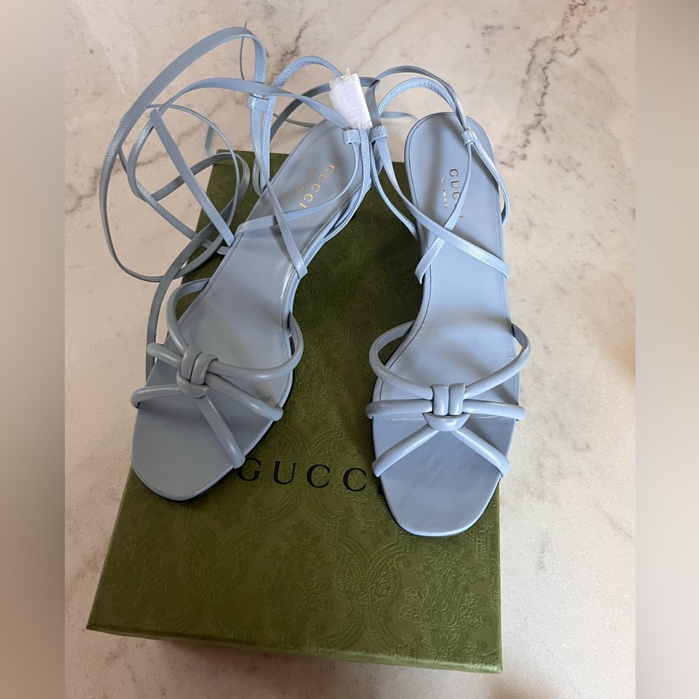 Gucci Women's Blue Strappy Sandals - Picture 2 of 12
